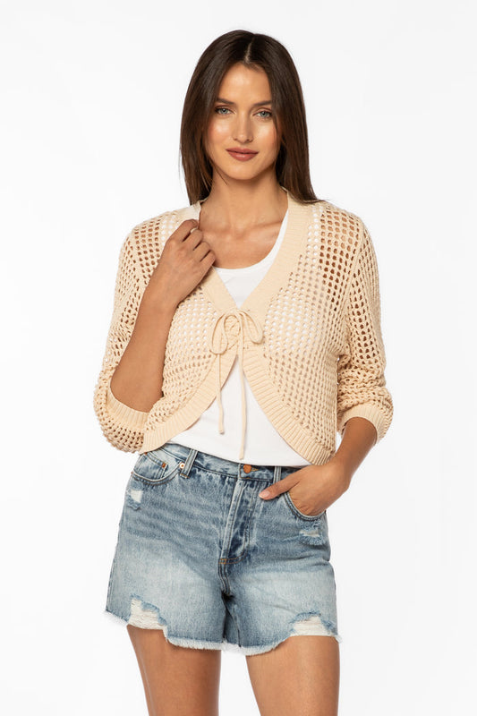 Tovey Beige Cardigan - Sweaters - Velvet Heart Clothing
