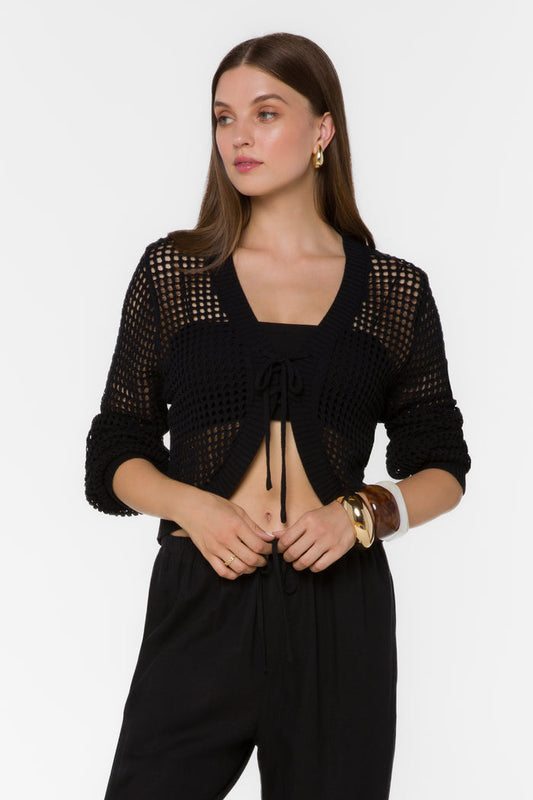 Tovey Black Cardigan - Sweaters - Velvet Heart Clothing