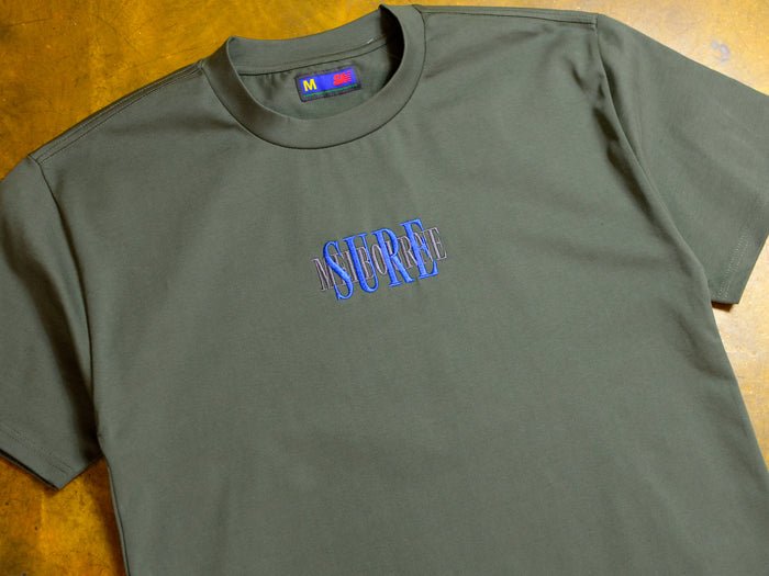 Traffic Heavyweight Embroidered T-Shirt - Khaki Green