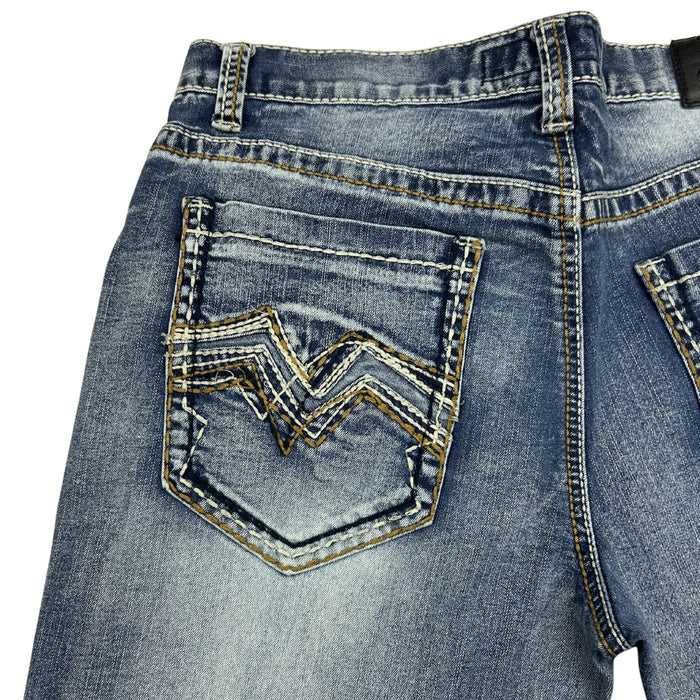 True Luck Distressed Bootcut Jeans – Medium Wash