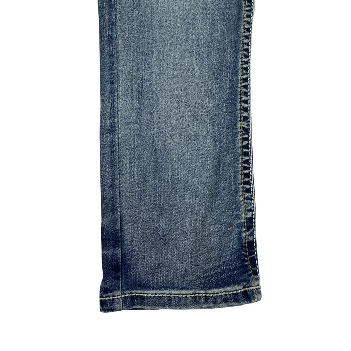 True Luck Distressed Bootcut Jeans – Medium Wash