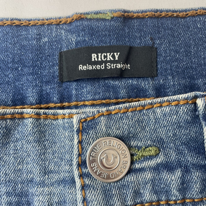 True Religion Ricky Straight Jeans Light Blue