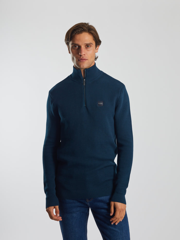 Twain Half Zip Midnight Teal