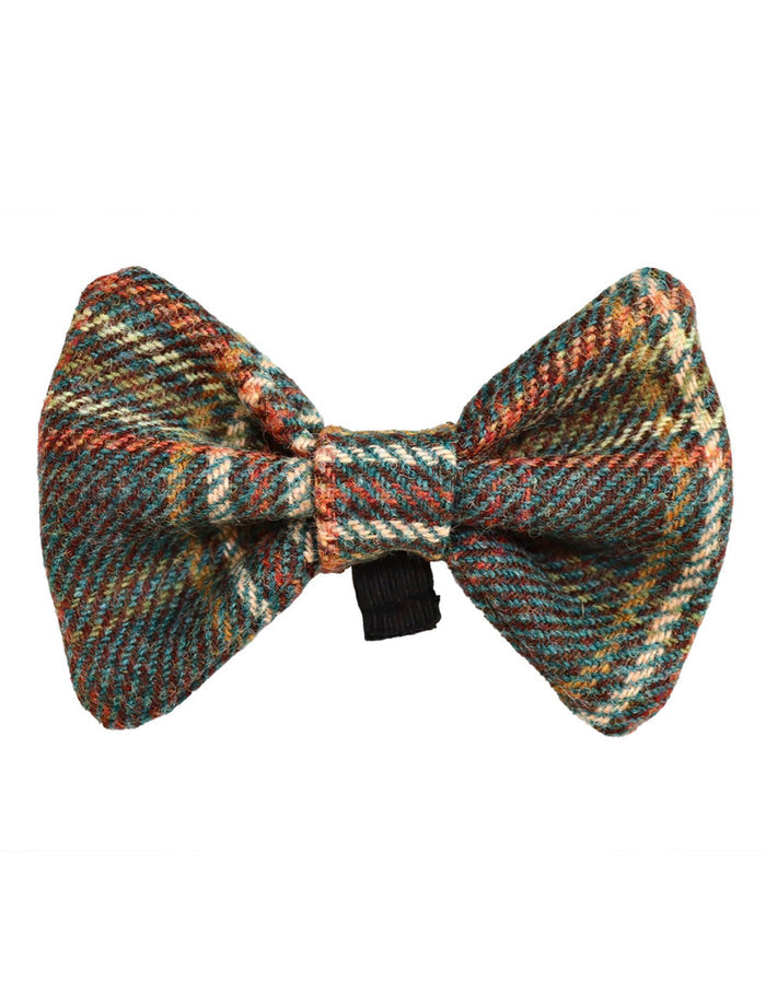 Tweed Wool Dog Dicky Bow - #color_bright-green-windowpane