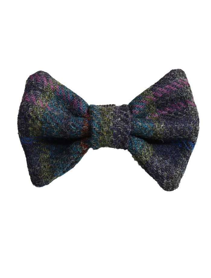 Tweed Wool Dog Dicky Bow - #color_navy-blue