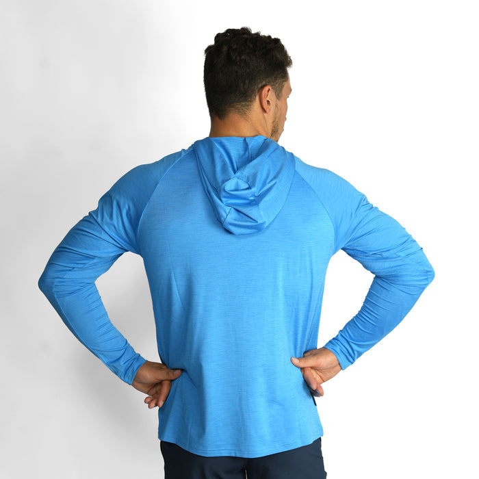 UV Ocean Tech Long Sleeve Hooded Top - Cyan