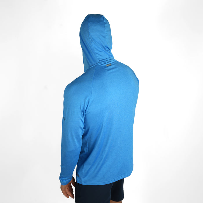 UV Ocean Tech Long Sleeve Hooded Top - Cyan