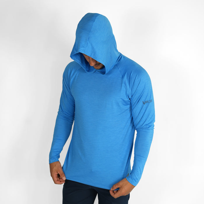 UV Ocean Tech Long Sleeve Hooded Top - Cyan