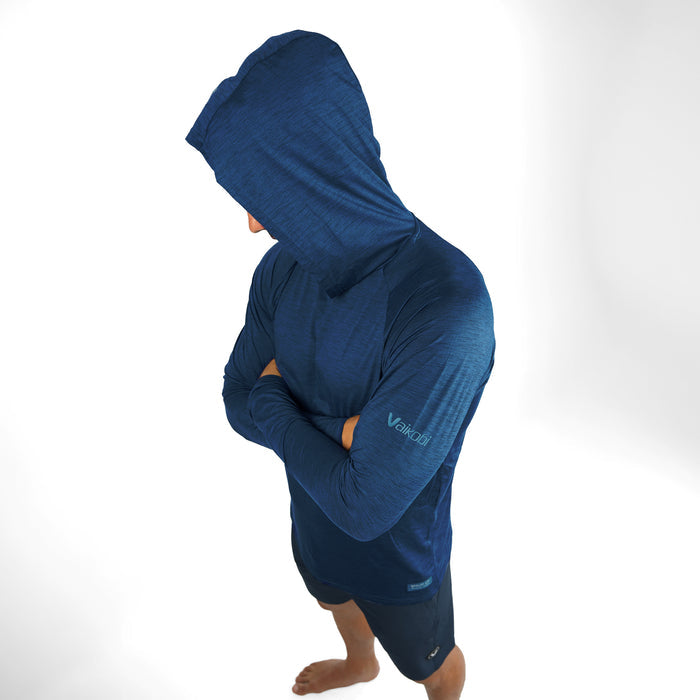 UV Ocean Tech Long Sleeve Hooded Top - Navy