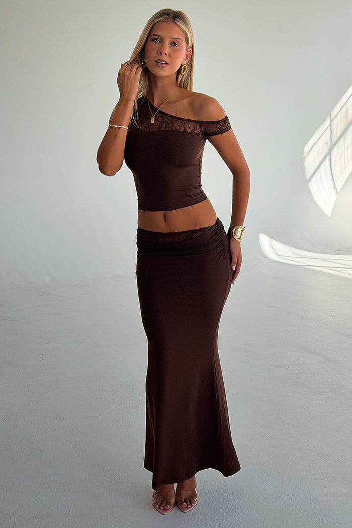 Vallora Maxi Skirt - Brown