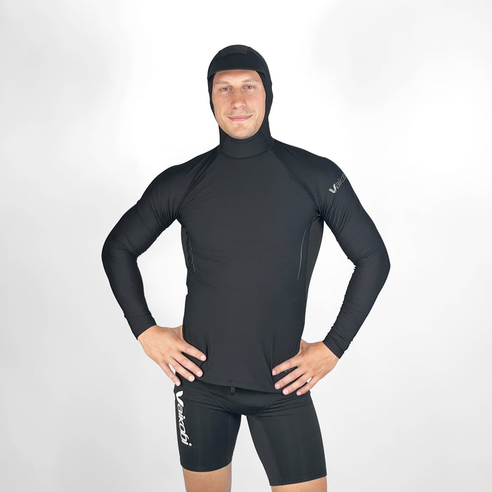 VCOLD Base Layer Hooded Long Sleeve Top - Black