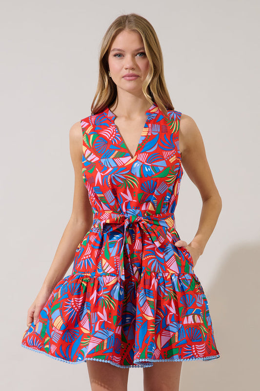Vilma Sleeveless Mini Dress Tropical