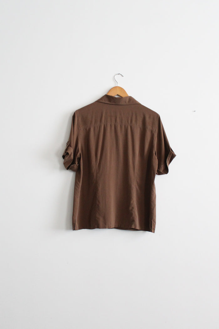 walnutshell silk button up