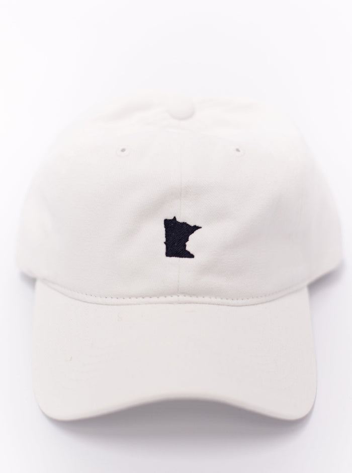 White Embroidered MN Hat