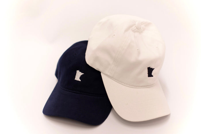 White Embroidered MN Hat