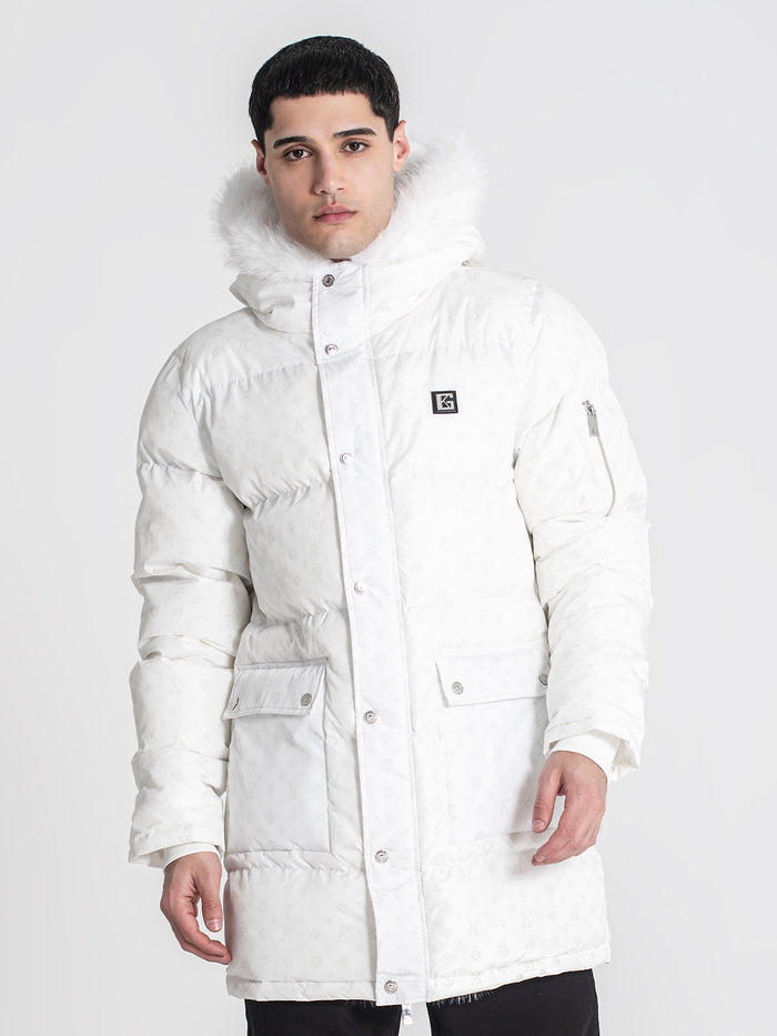 overcoats / White Logomania Coat