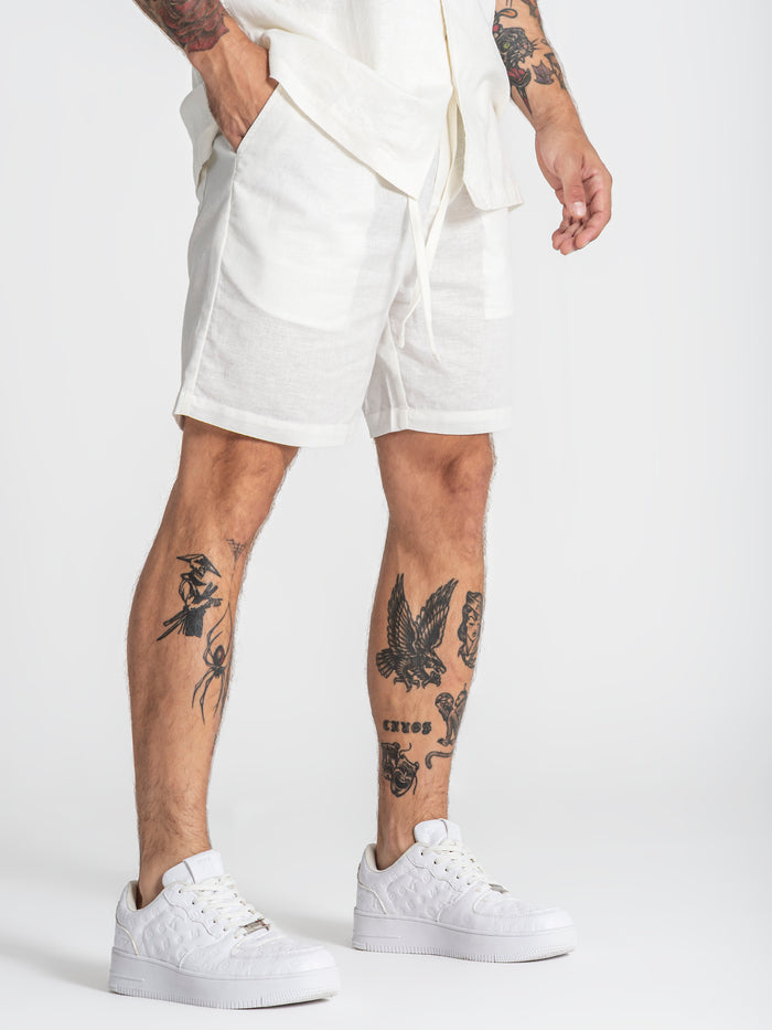 shorts / White Nature Linen Shorts