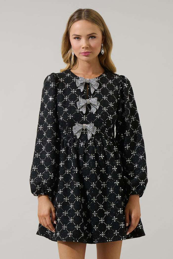 Whitney Tweed Glow Bow Dress