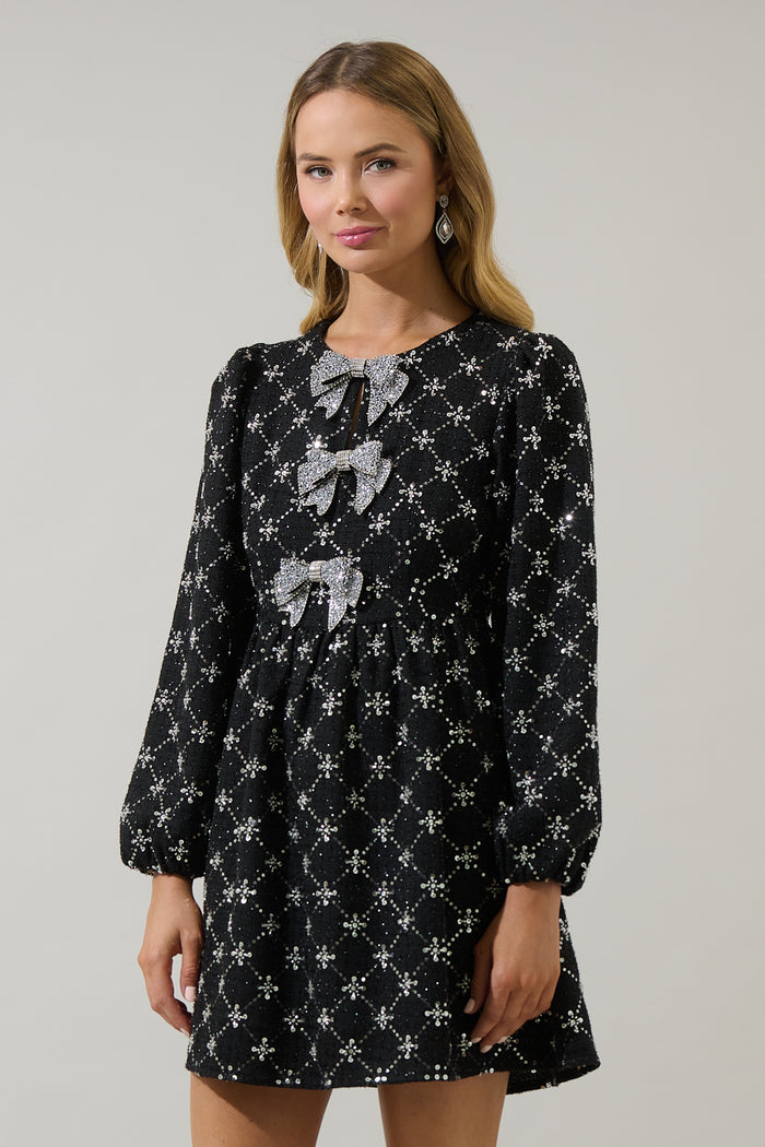 Whitney Tweed Glow Bow Dress