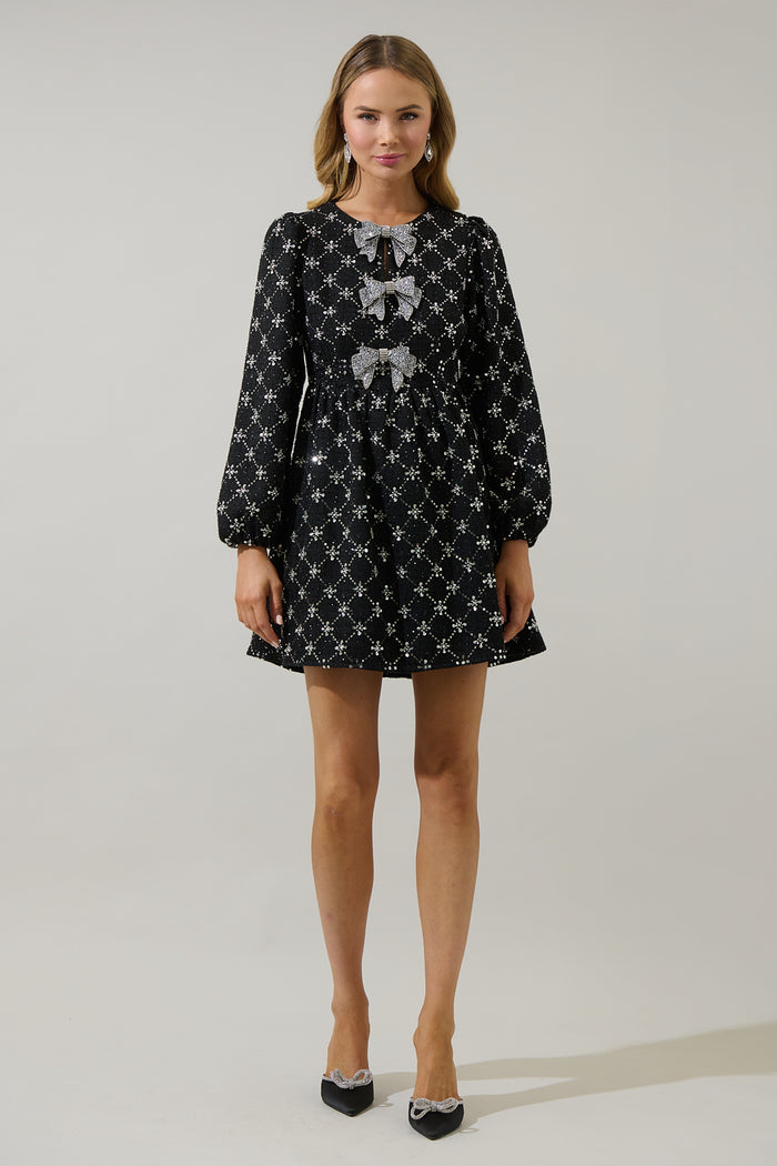 Whitney Tweed Glow Bow Dress