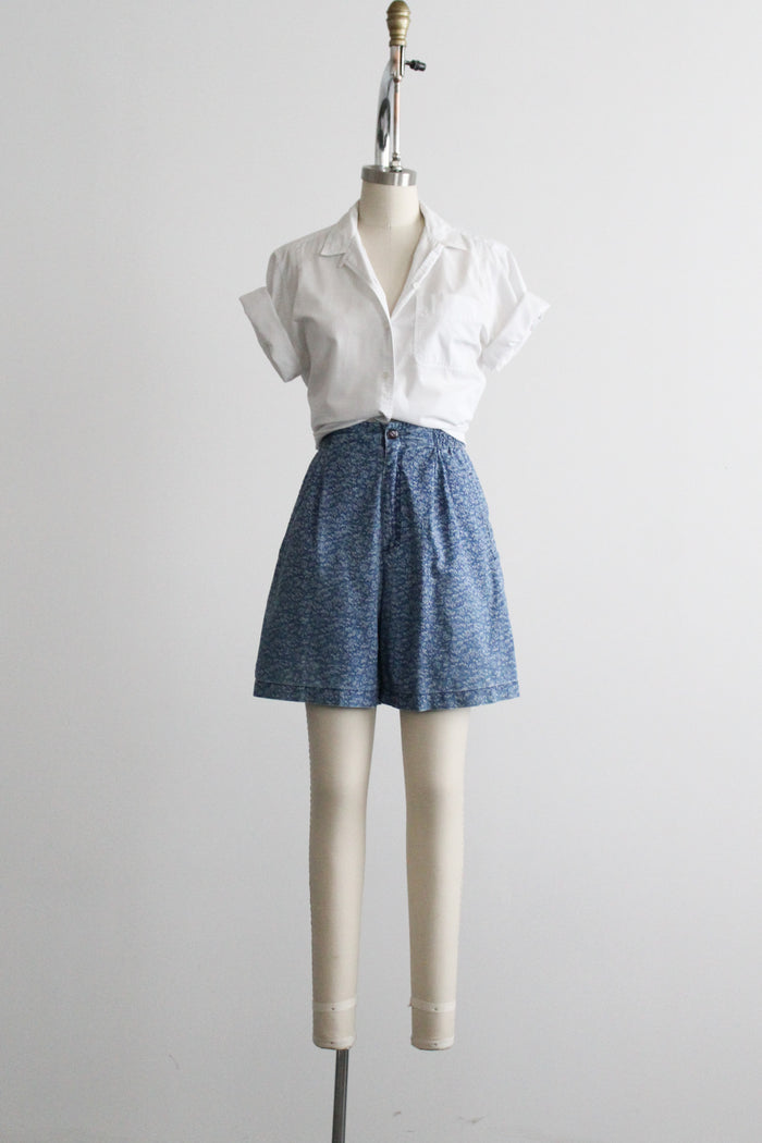 wildflower denim shorts