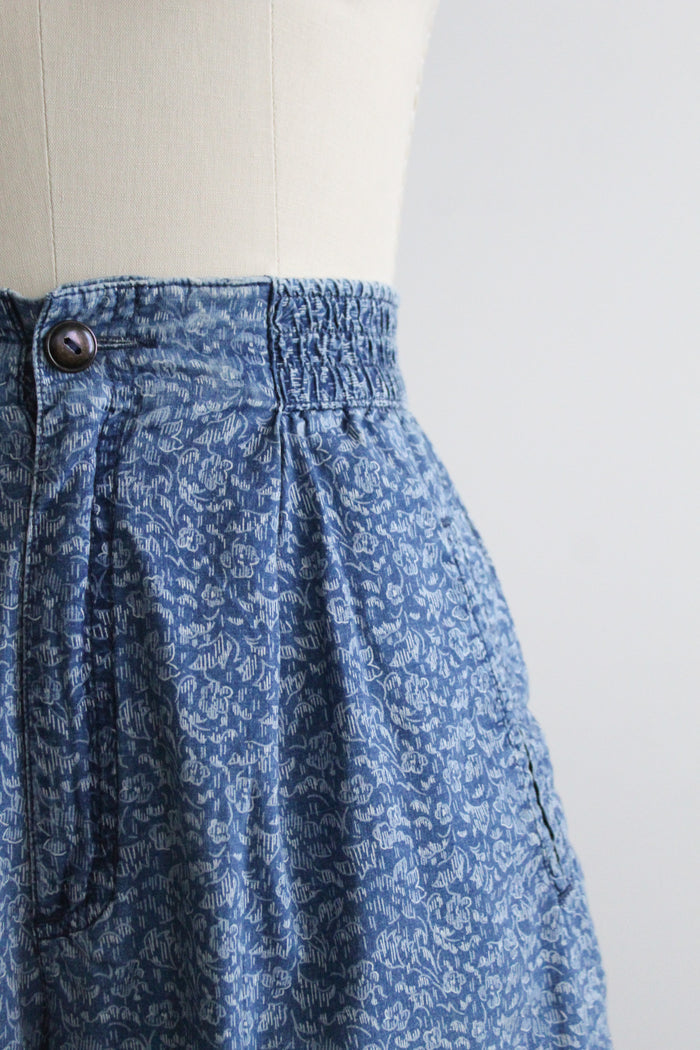 wildflower denim shorts
