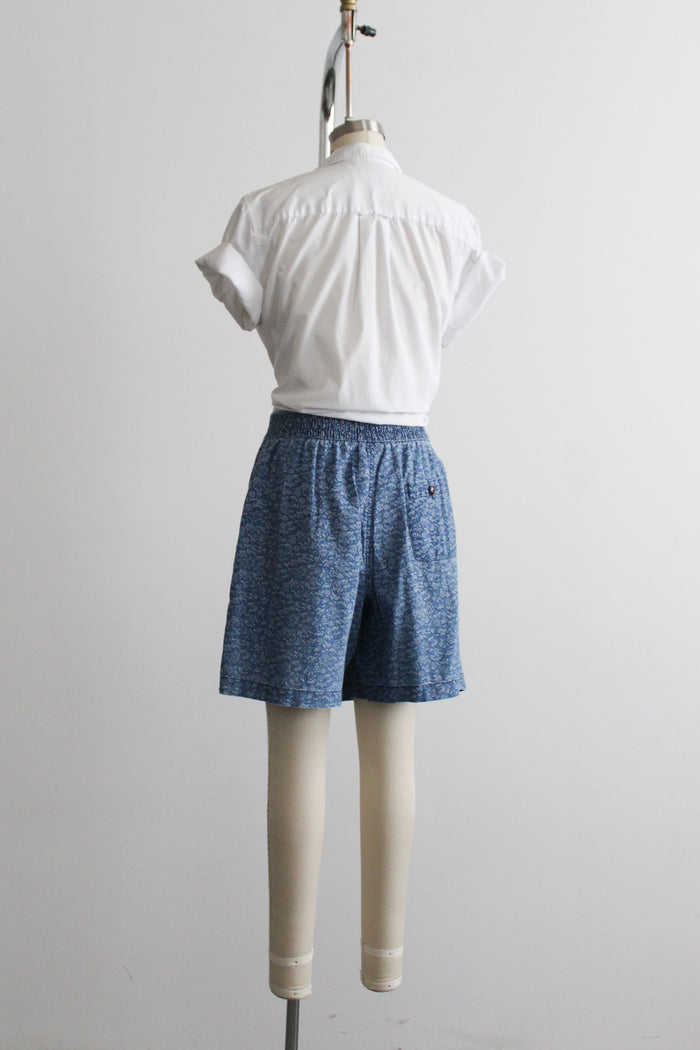 wildflower denim shorts