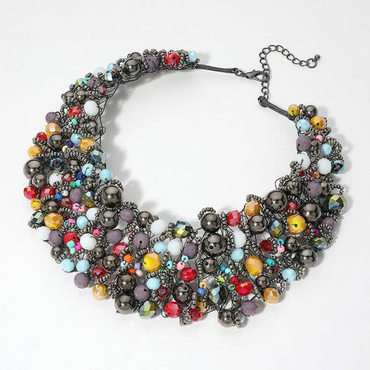 Style the Wire Beaded Collar Necklace exclusively at Born To Glam