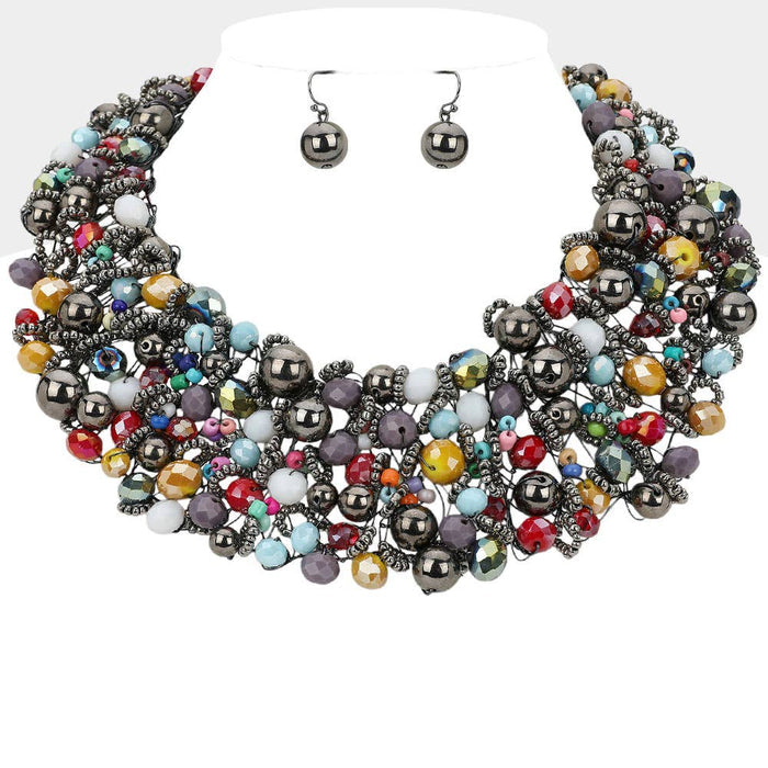 Style the Wire Beaded Collar Necklace exclusively at Born To Glam