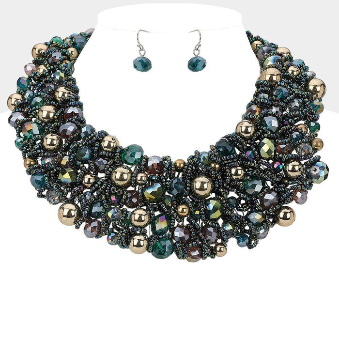 Style the Wire Beaded Collar Necklace exclusively at Born To Glam