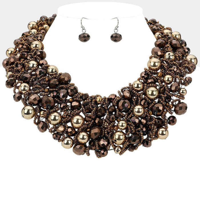 Style the Wire Beaded Collar Necklace exclusively at Born To Glam