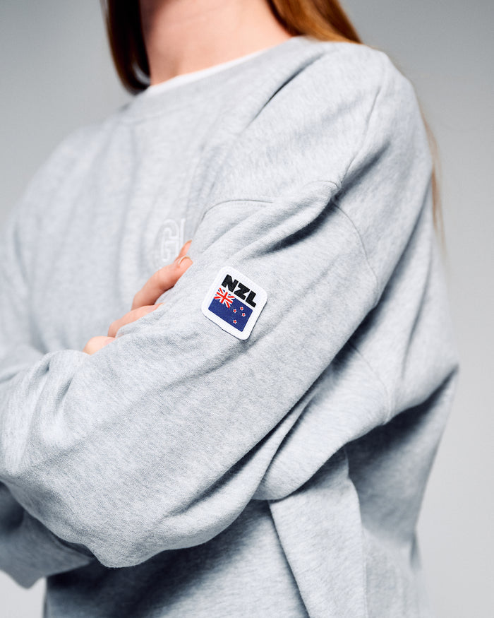 Women's Crew Sweatshirt - SPT Grey Marle | New Zealand Team Supporters Collection