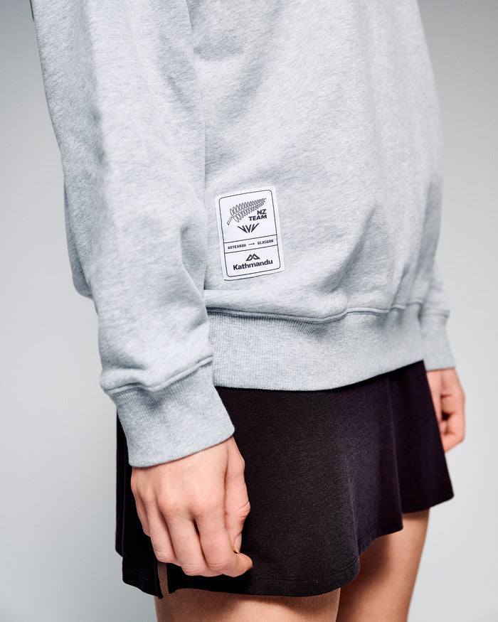 Women's Crew Sweatshirt - SPT Grey Marle | New Zealand Team Supporters Collection