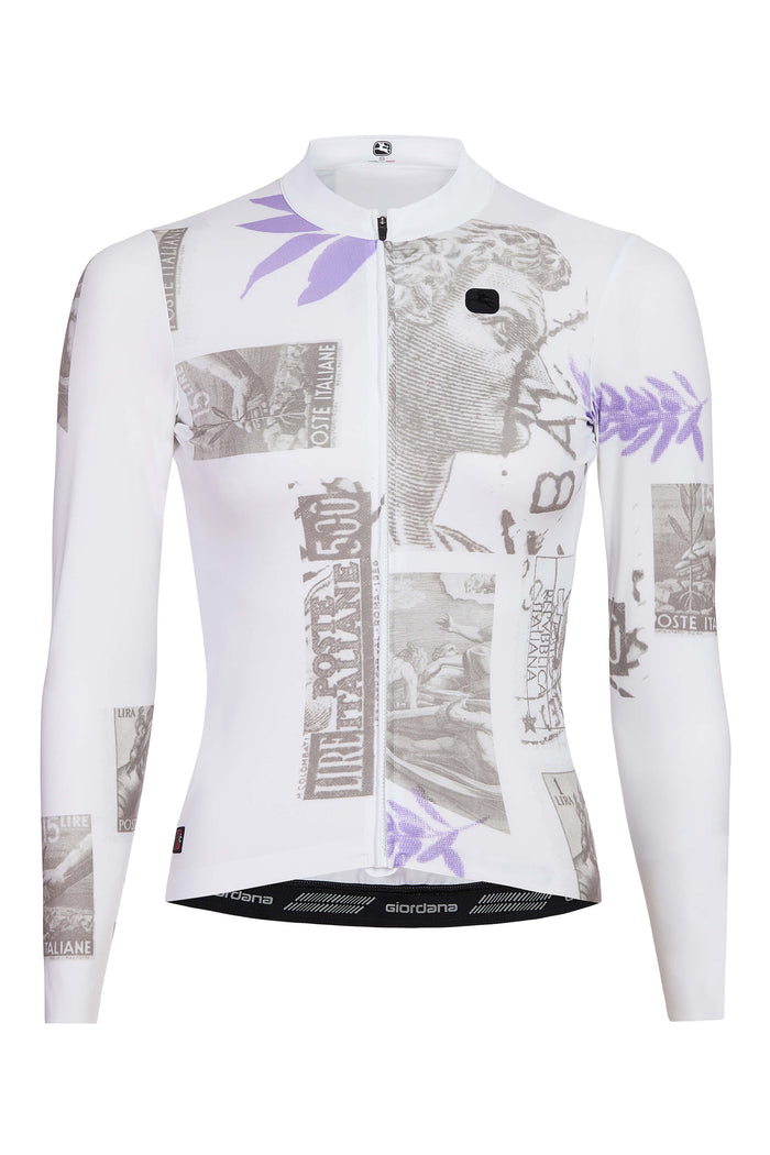 Women's La Posta FR-C Pro Lightweight Long Sleeve Jersey by Giordana Cycling, WHITE, Made in Italy