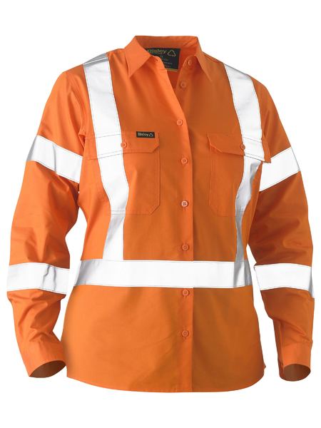 Women's Recycle X Taped Hi Vis Drill Shirt  BL6266XT