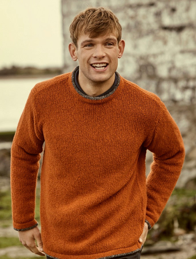 Wool Cashmere Crew Neck Sweater - Terracotta #color_terracotta