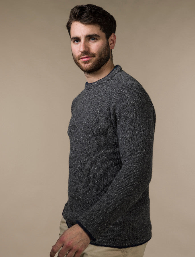 Wool Cashmere Crew Neck Sweater - Medium Grey #color_medium-grey