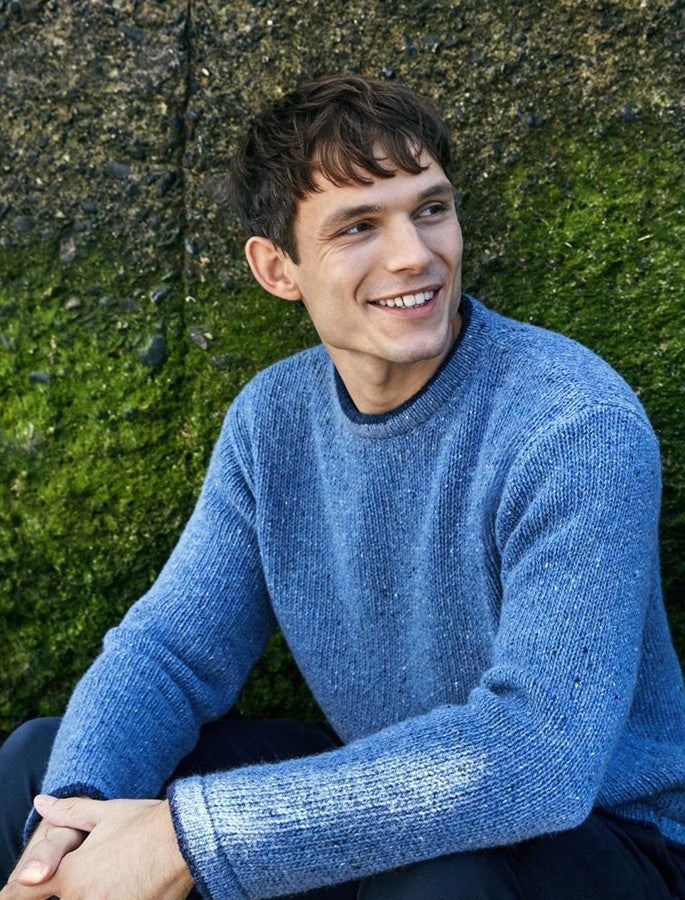 Wool Cashmere Crew Neck Sweater - Blue Ocean #color_blue-ocean