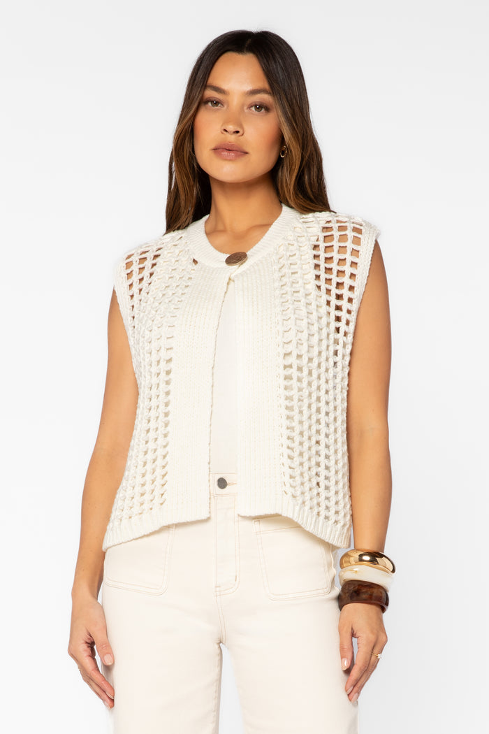 Wren Optic White Vest - Tops - Velvet Heart Clothing