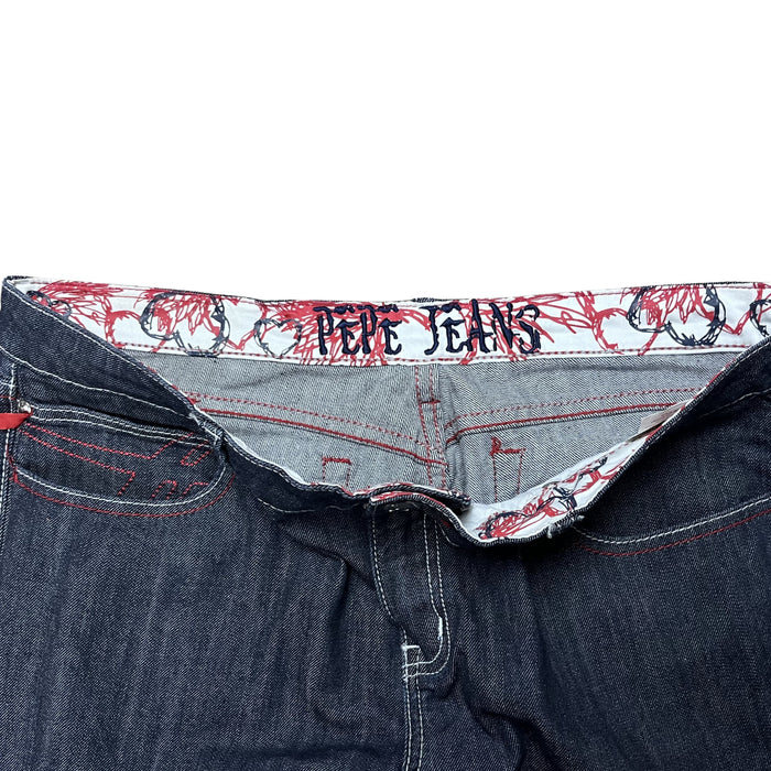 Y2K DENIM – DARK BLUE RED STITCH