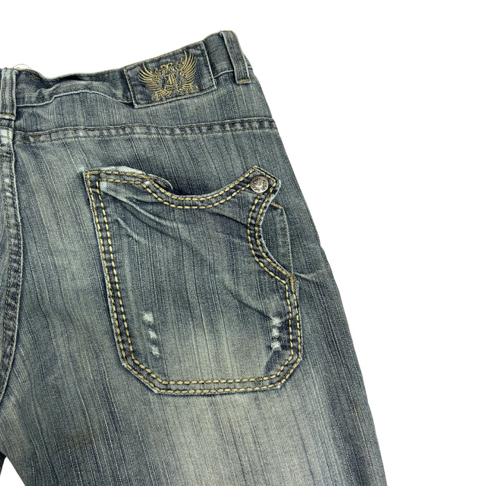 Y2K / Mid-2000s Heavily Embroidered Denim Jeans