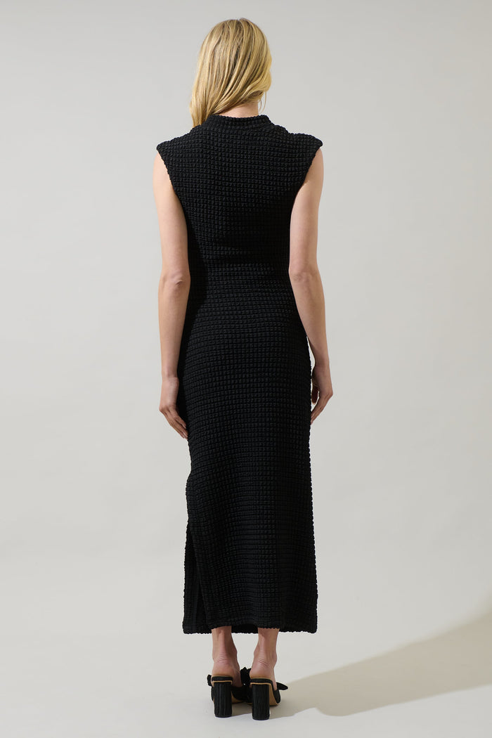 Yahaira Bubble Ruched Midi Dress