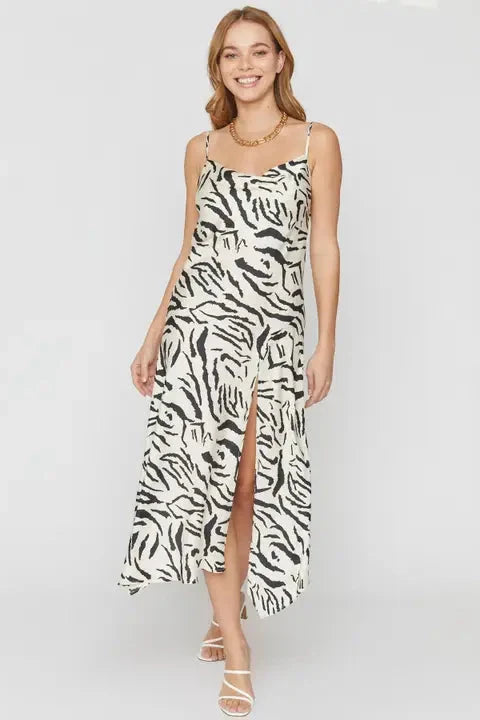 Style the Zebra Print Midi Dress exclusively at Born To Glam