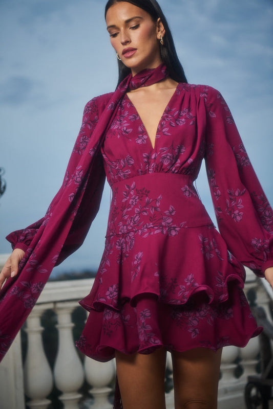 Zurum Floral Kery Tiered Mini Dress