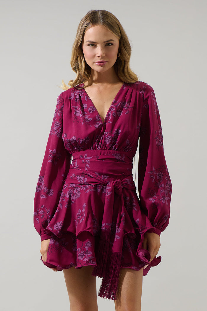Zurum Floral Kery Tiered Mini Dress