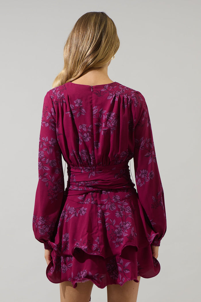 Zurum Floral Kery Tiered Mini Dress